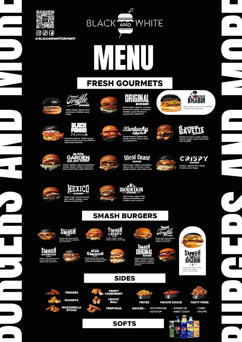 Menu Black & White Burger Bruxelles Gare De L'ouest-1